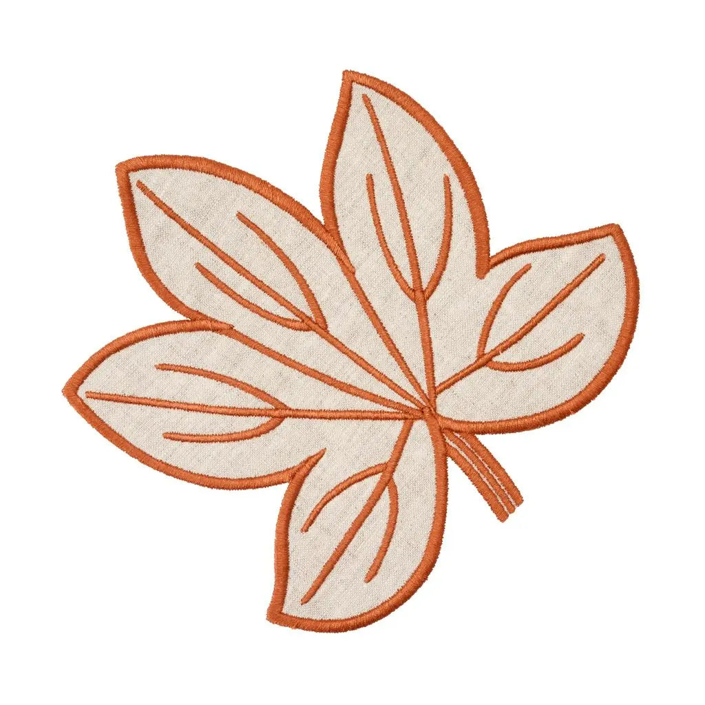 Flax Harvest Leaf Linen Coaster (Set of 4)