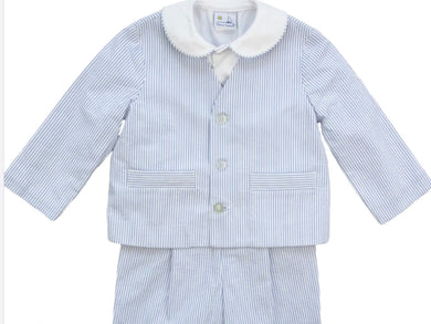 3pc Blue/White Eton Suit-50663 : 4T