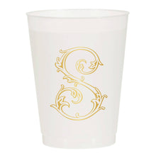 Initial Monogrammed Frosted Cups