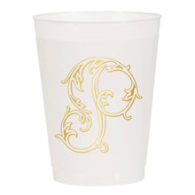 Initial Monogrammed Frosted Cups