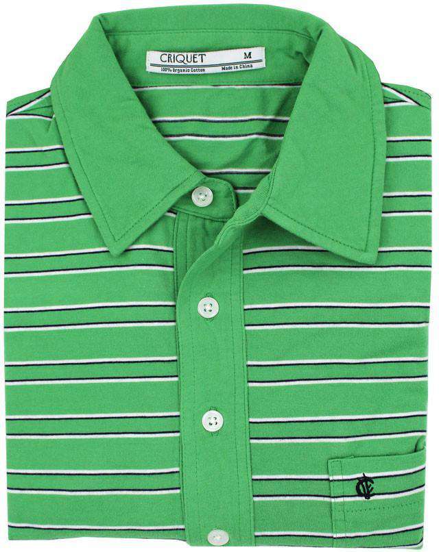 Performance players shirt green stripe