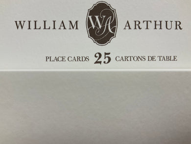 25 William Arthur White Deboss Border Place Cards-B30289