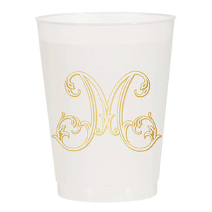 Initial Monogrammed Frosted Cups