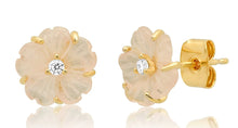 Hand-Carved Flower Stud Earrings Collection