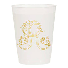 Initial Monogrammed Frosted Cups