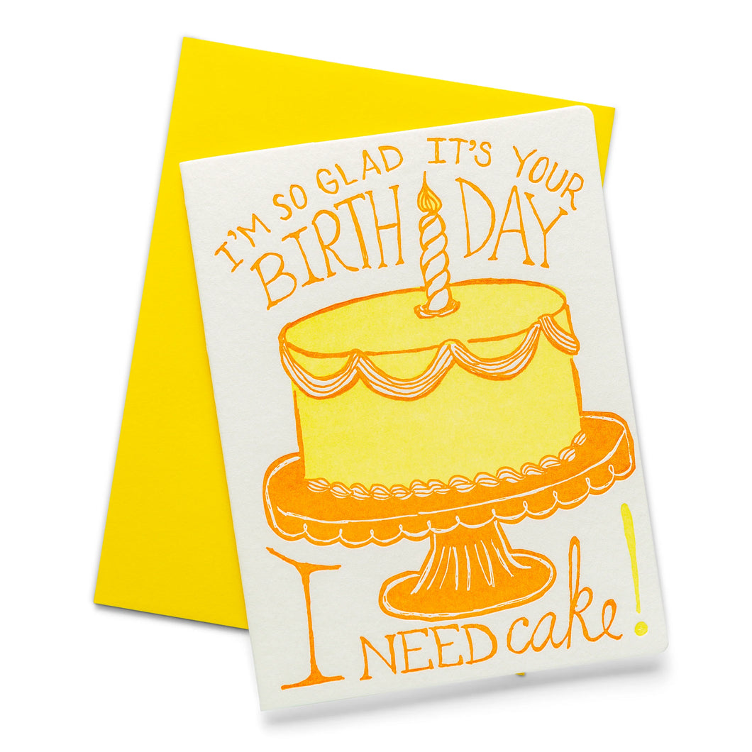 Cake | Birthday | Letterpress Greeting Card