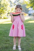 Check Seersucker Dress With Watermelon