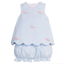 Embroidered Bow Back Bloomer Set - Watermelon