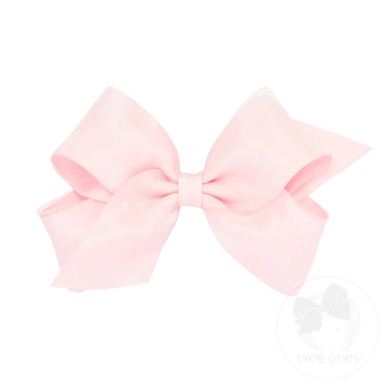 Organza and Grosgrain Overlay Hair Bow