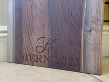 Personalized Live Edge Walnut Charcuterie Board