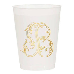 Initial Monogrammed Frosted Cups