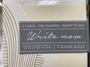 Write Now Ready to mail Pre-Stamped cards-2p1006 : Cream/Gold
