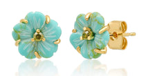 Hand-Carved Flower Stud Earrings Collection