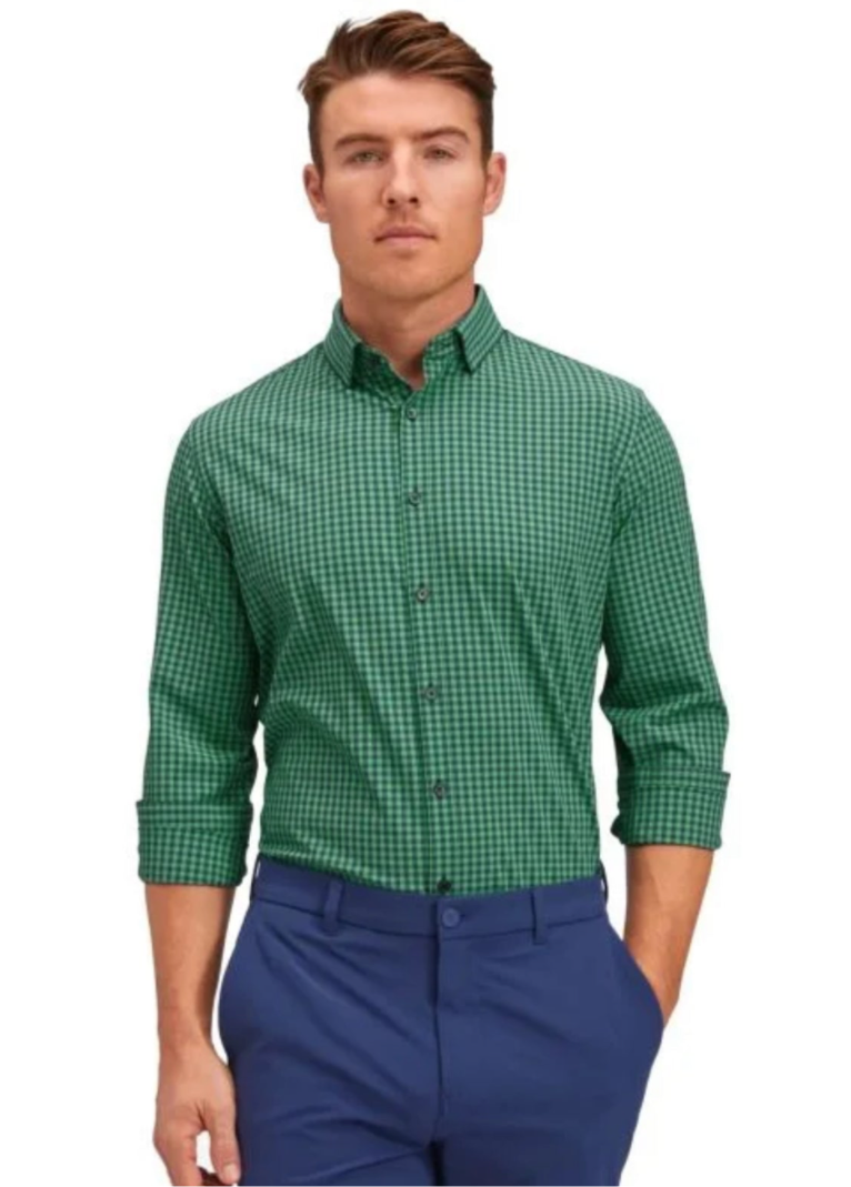 L/S Shirt Leeward Green/Navy-1WS-0563 : CLASSIC -M