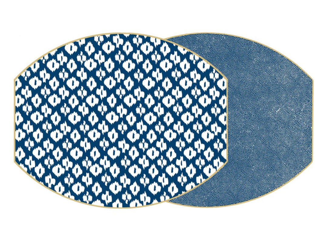 Ellipse Placemats-EP-IK-NAVY : Navy Ikat