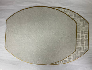 Ellipse Placemats Dot/Squares-Gray-xepmsgr/dfgr : 17x14"