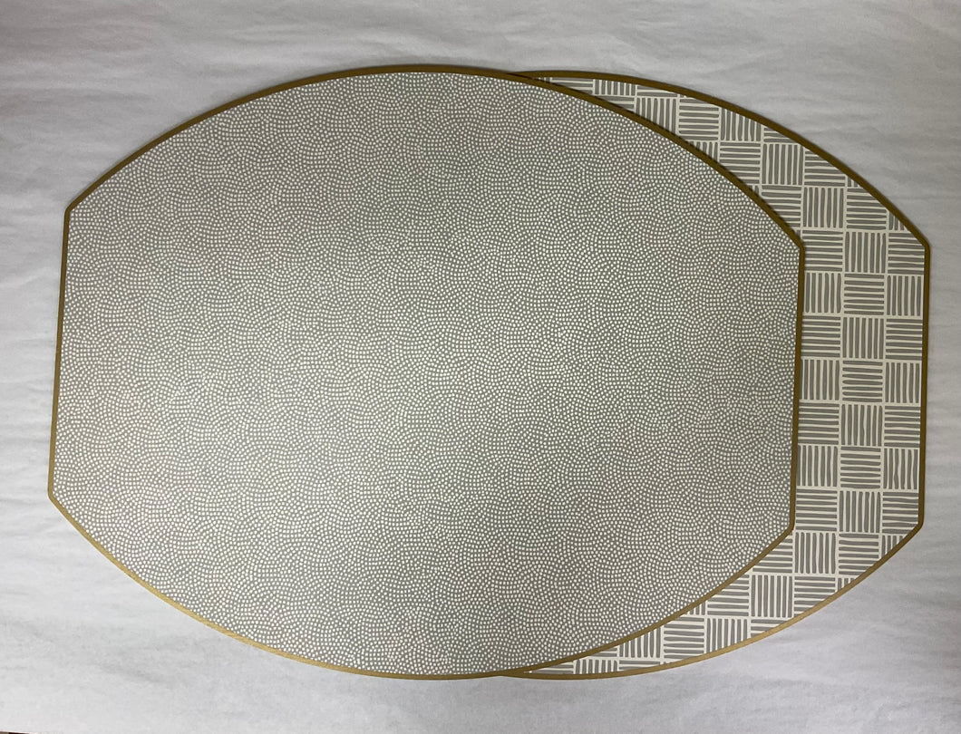 Ellipse Placemats Dot/Squares-Gray-xepmsgr/dfgr : 17x14