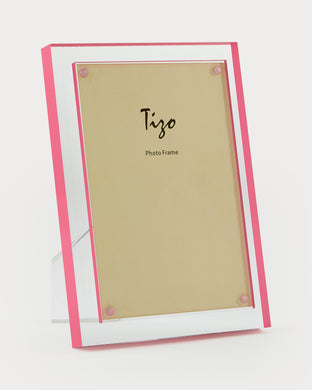 4x6 Lucite Frame Pink Border HA193PK46