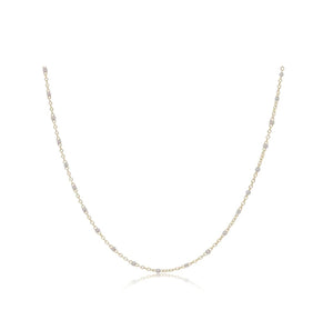 Choker simplicity chain gold-2mm pearl 15”