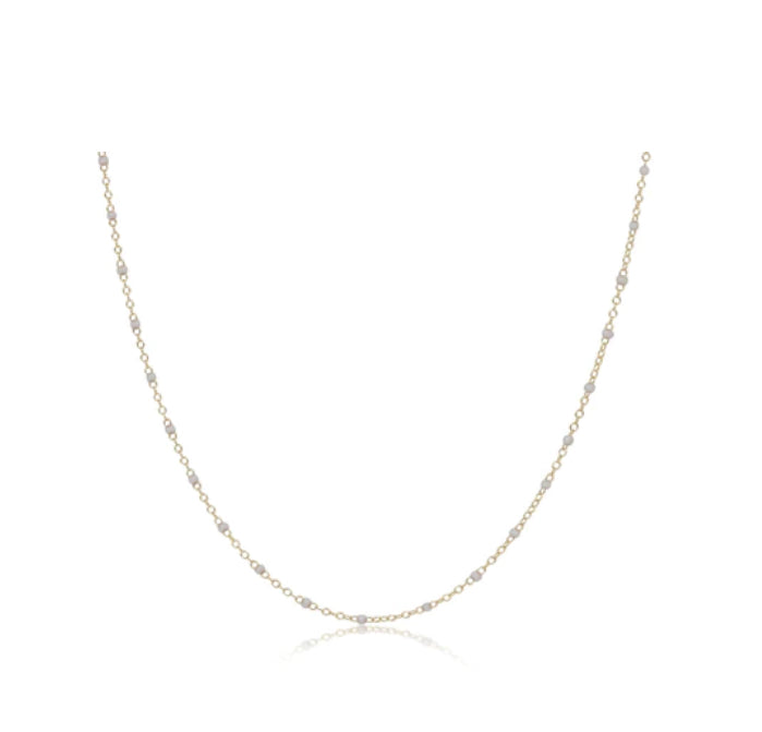 Choker simplicity chain gold-2mm pearl 15”
