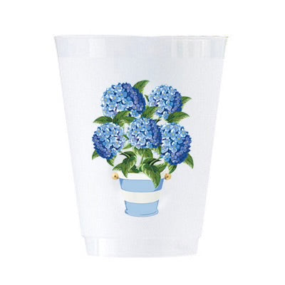 16oz hydrangeas striped pot