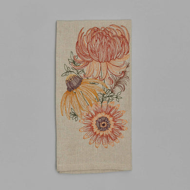 Autumn Mums Tea Towel