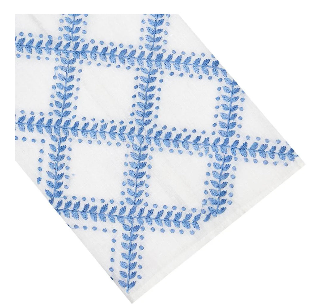 Trellis Tip Towel,Blue