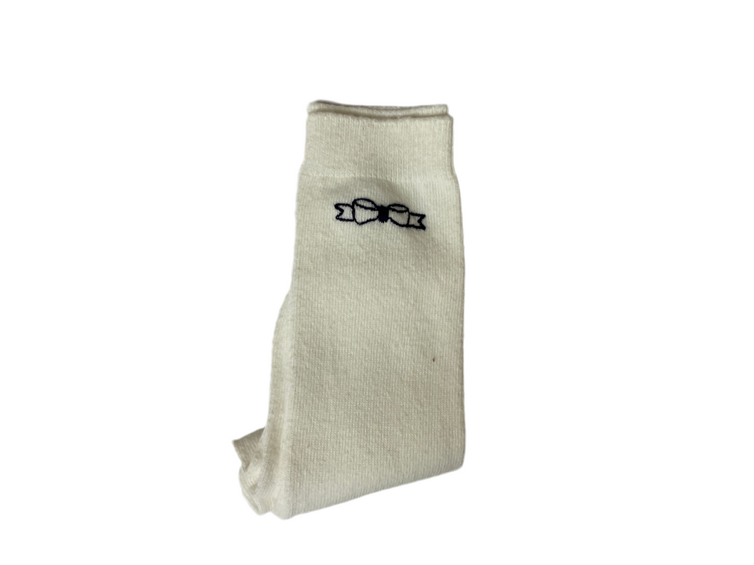 Knee High Socks Bow-NAVY BOW : xs
