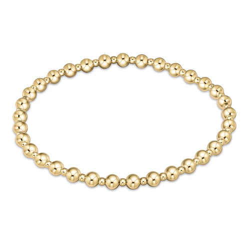 classic grateful pattern bead bracelet - gold