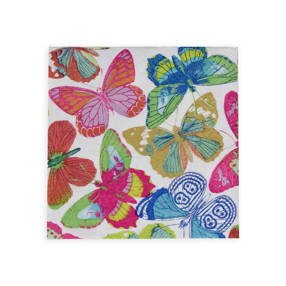 Butterflies Bright Paper Cocktail Napkins - 20 Per Package