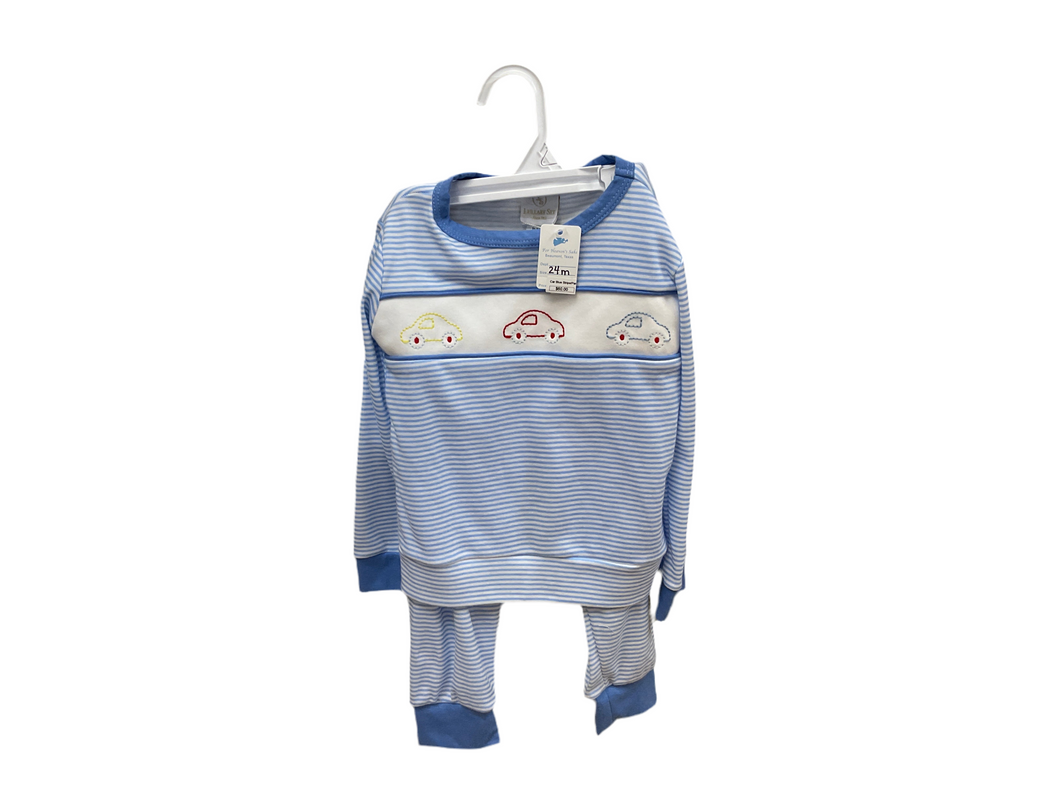 Car Blue Stripe/Pant Set-24 Months