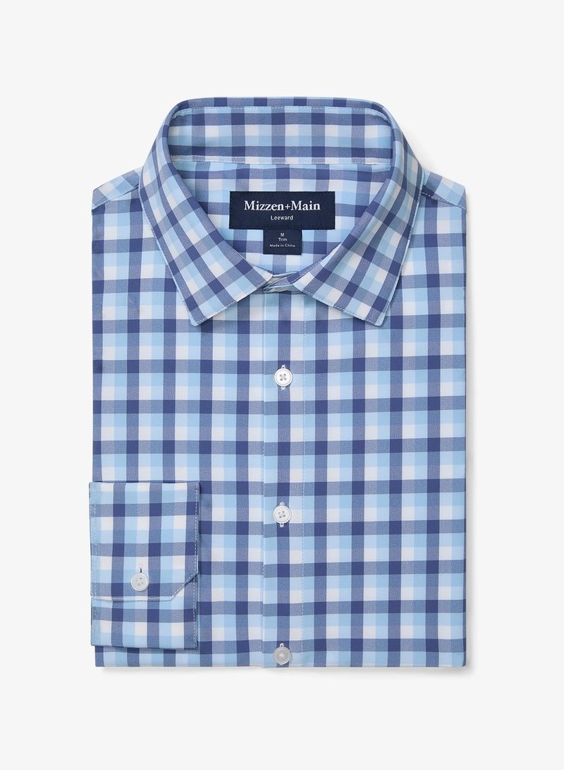 Leeward Dress Shirt Coastal Fjord Dylan Plaid Collection