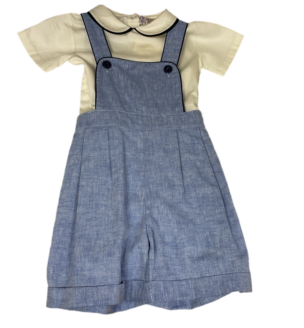 Chambray Dungarees & Body Suit-RRHCIBA100NA : 12M