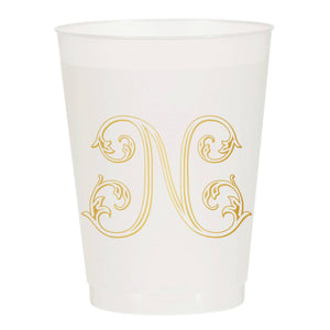 Initial Monogrammed Frosted Cups