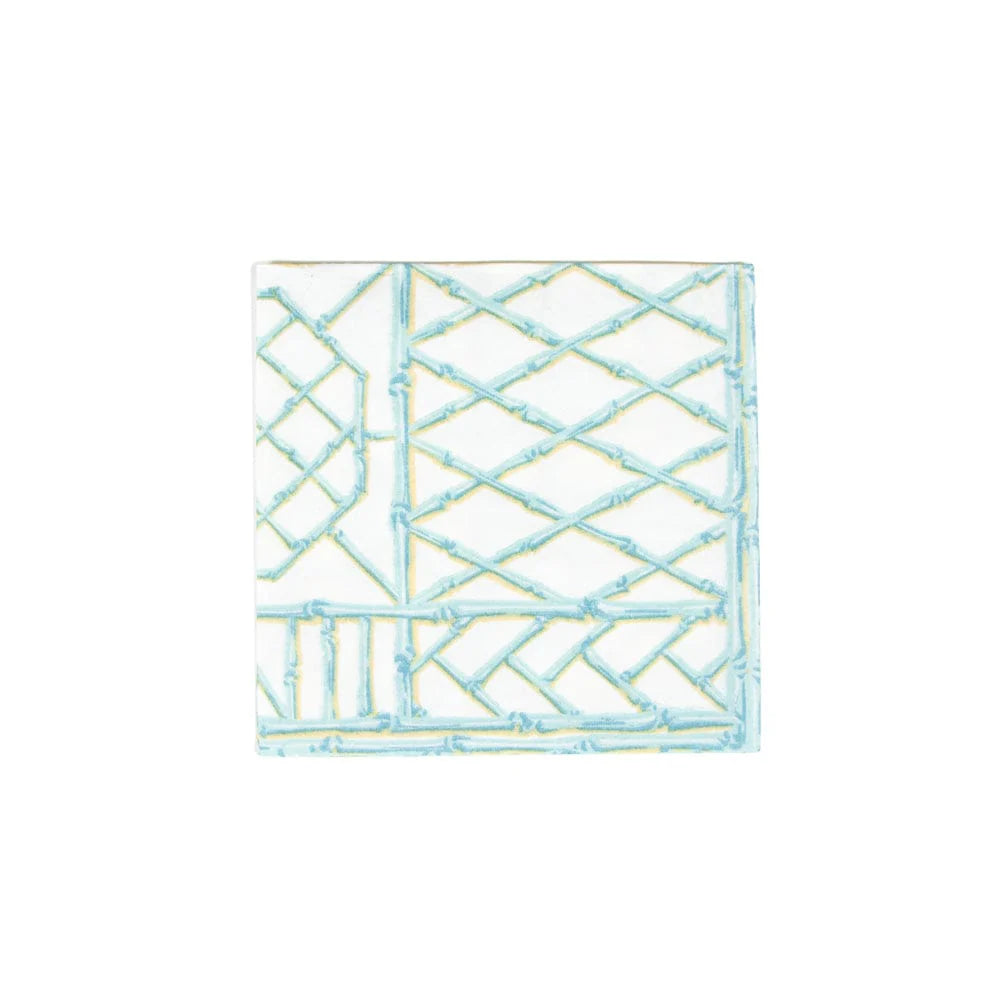 Bamboo Screen Robin's Egg Paper Linen Luncheon Napkins