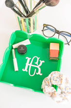 Monogrammed Acrylic Scalloped Catchall Tray, Tabletop Decor for Home
