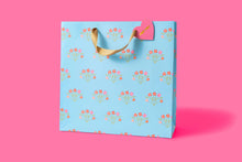 Gift Bags - Blue w/ Bouquets