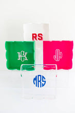Monogrammed Acrylic Scalloped Catchall Tray, Tabletop Decor for Home