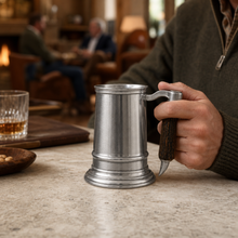 Straight English Pewter Mug Composite Antler Handle