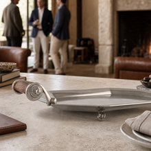 Parlor Tray with Composite Antler Handles