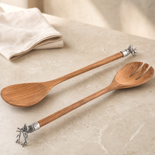 Elk Head Wood Salad Servers