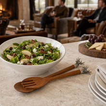 Elk Head Wood Salad Servers