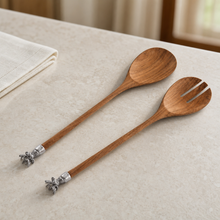 Elk Head Wood Salad Servers