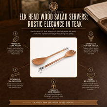 Elk Head Wood Salad Servers