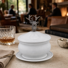 Elk Bust Porcelain Lidded Bowl