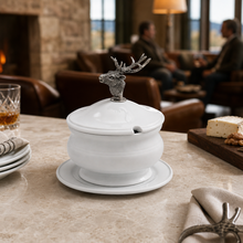 Elk Bust Porcelain Lidded Bowl