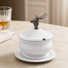 Elk Bust Porcelain Lidded Bowl