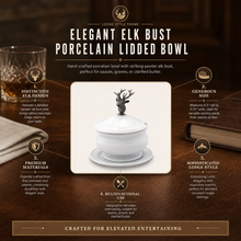 Elk Bust Porcelain Lidded Bowl