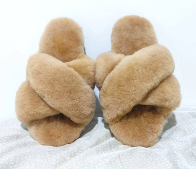 Alpaca Slippers-Camel : Large