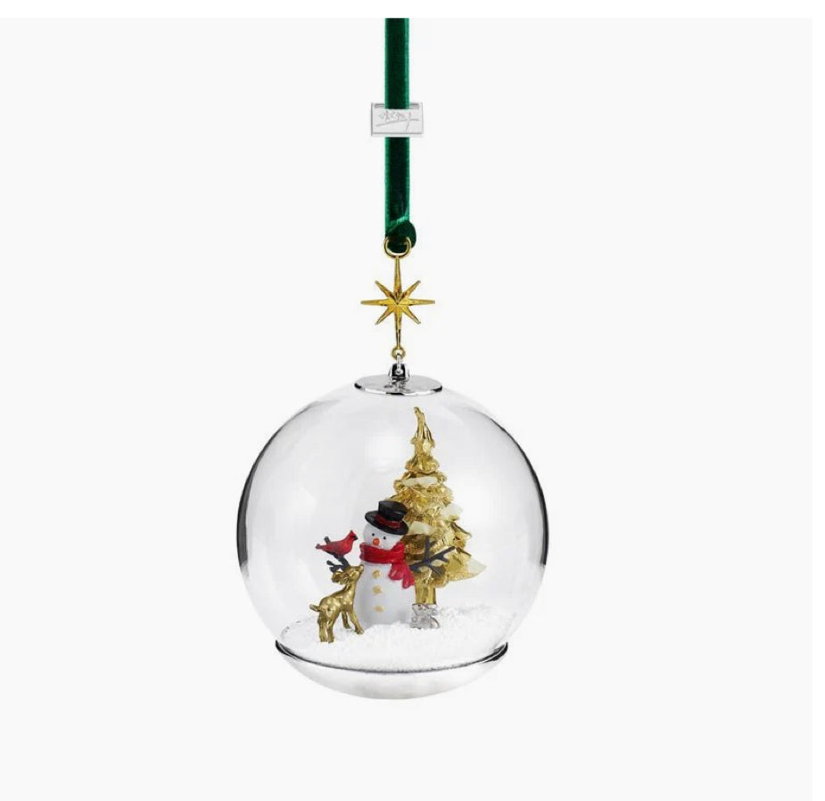 Snowman and Forest Friends Snow Globe Ornament